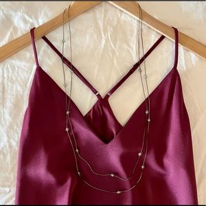 WHITE HOUSE BLACK MARKET TWO ROW LAYERED, BEADED NECKLACE, Color- Gunmetal, EUC